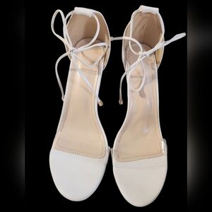 Elegant White Women's Heels Sz 12 Usa
